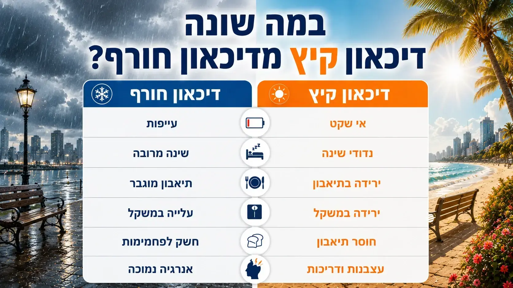 דיכאון קיץ לעומת חורף דיכאון קיץ לעומת חורף