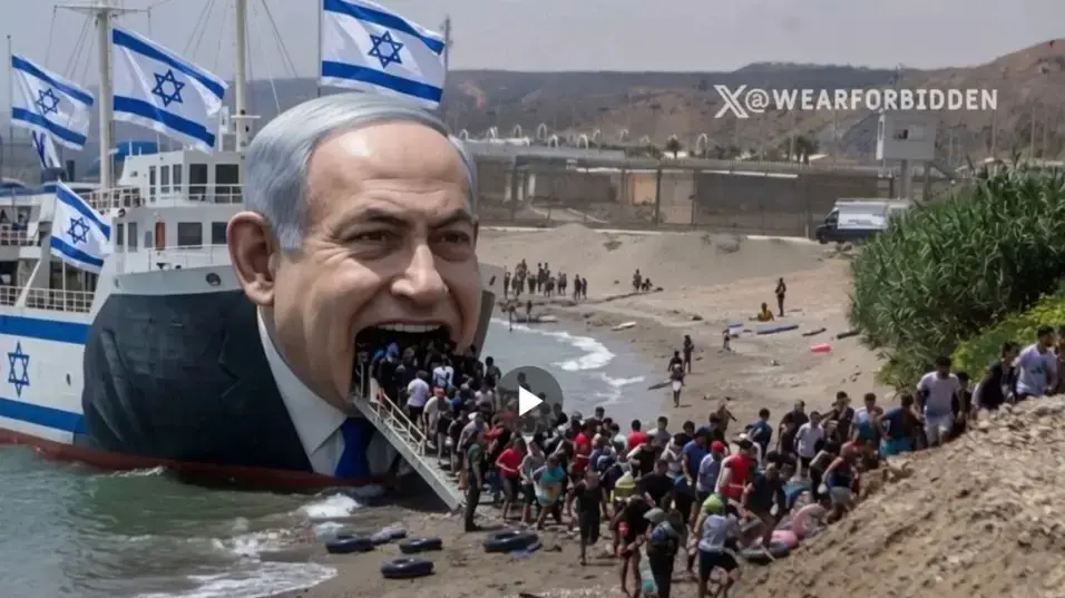 ציוץ ברשת X המציג ספינה בצורת בנימין נתניהו בעקבות האירועים בספרד