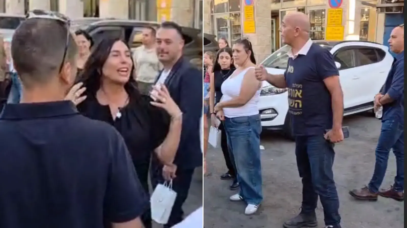 אביה של שני לוק מתעמת עם מירי רגב בשוק מחנה יהודה אביה של שני לוק מתעמת עם מירי רגב בשוק מחנה יהודה