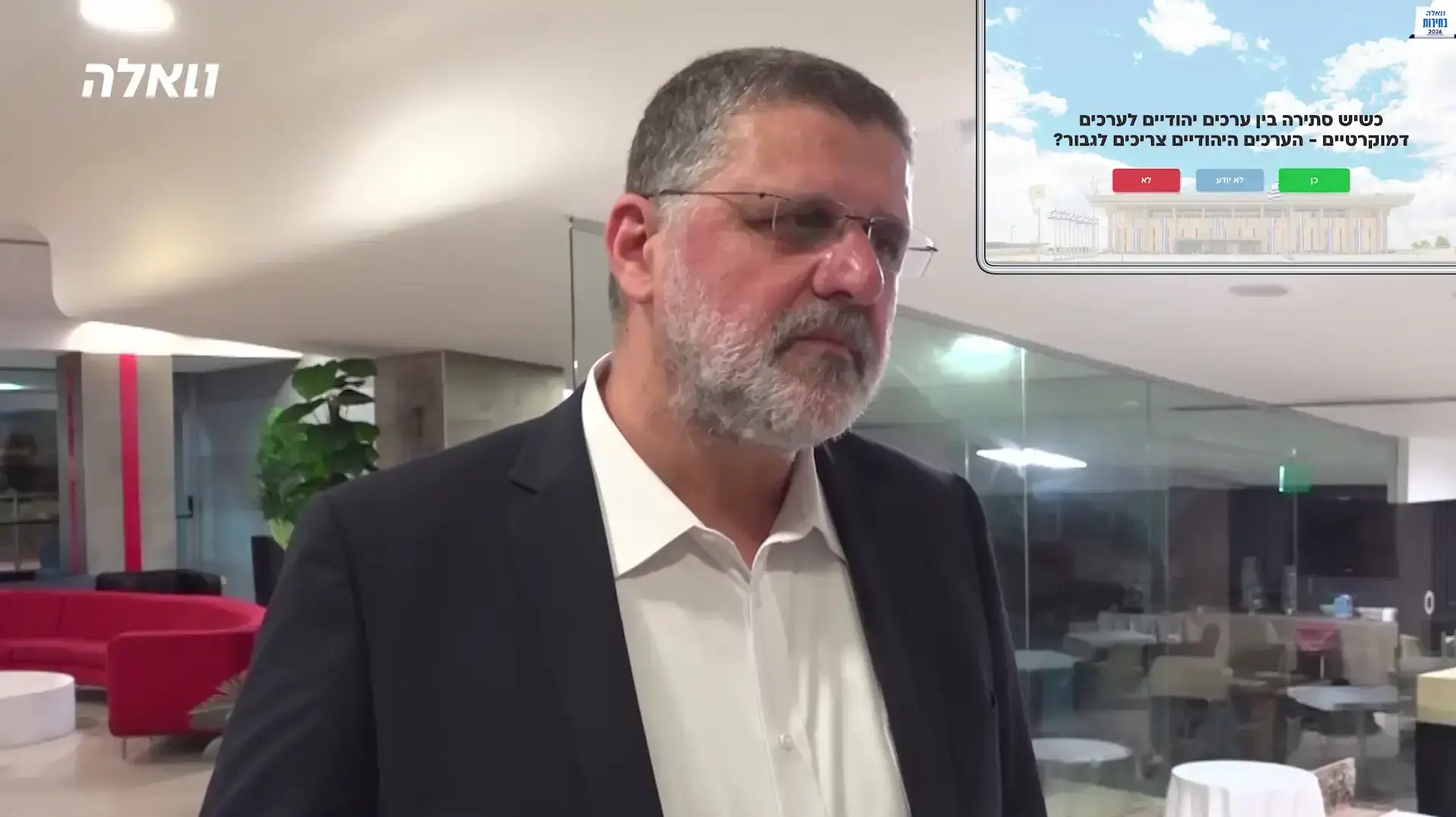 שאלון הבחירות של וואלה, ראיון עם ח"כ אביחי בוארון