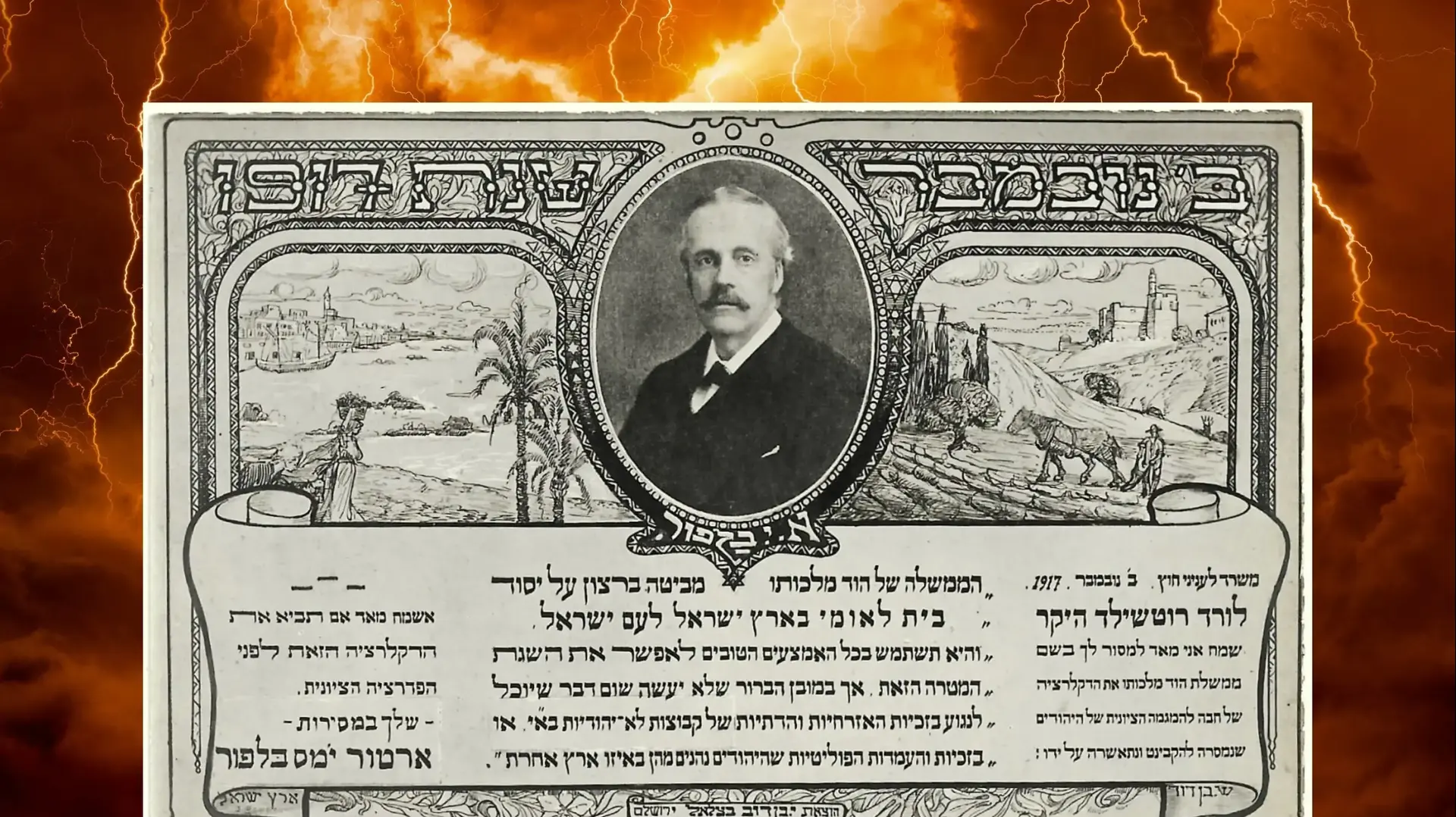 הצהרת בלפור על רקע אפוקליפטי