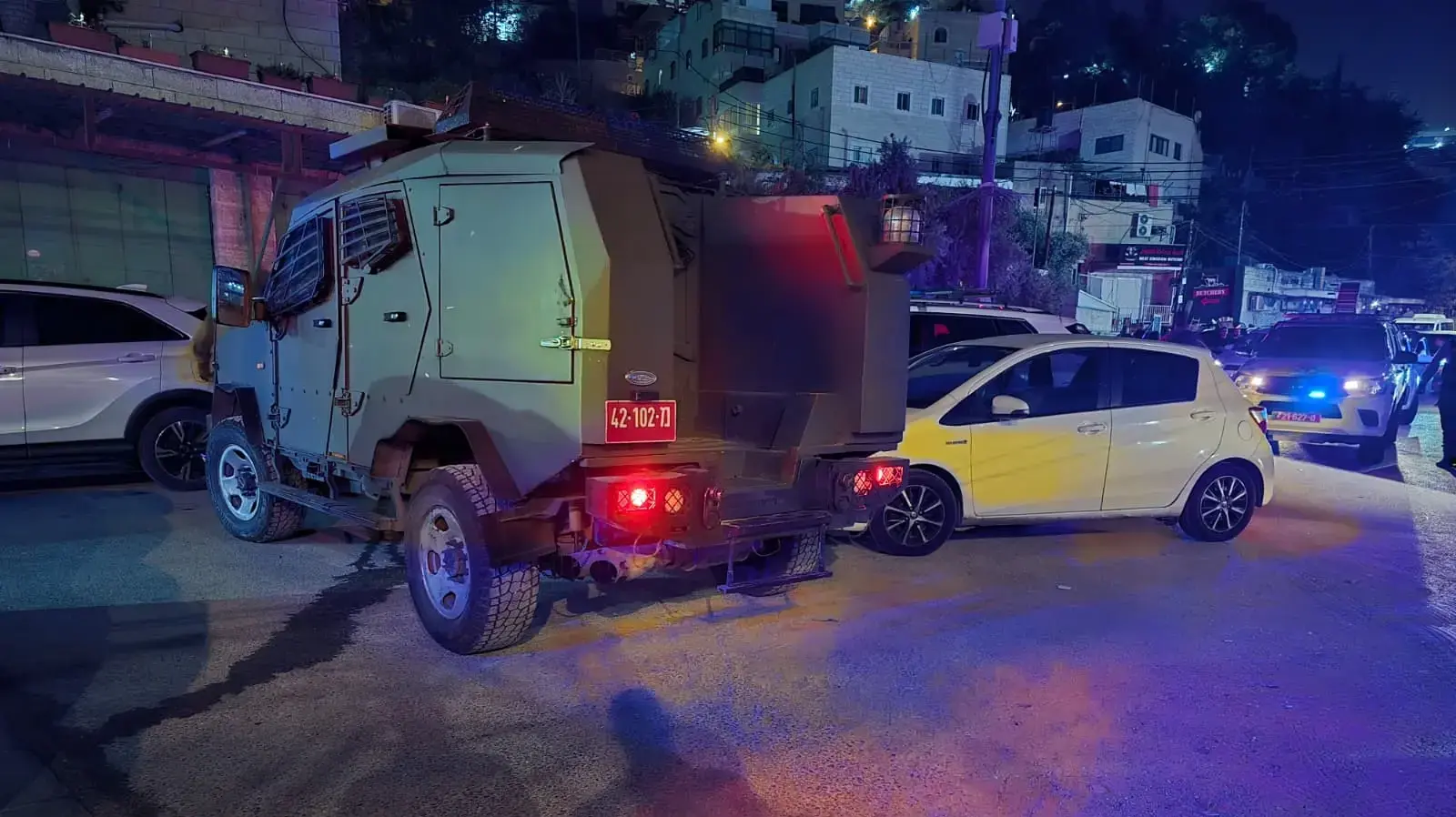 רכב מג"ב בזירת המהומות במזרח ירושלים