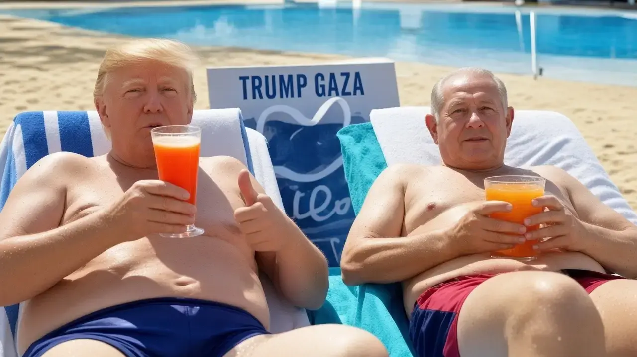 סרטון AI של טראמפ מבלה בריברייה של עזה עם נתניהו