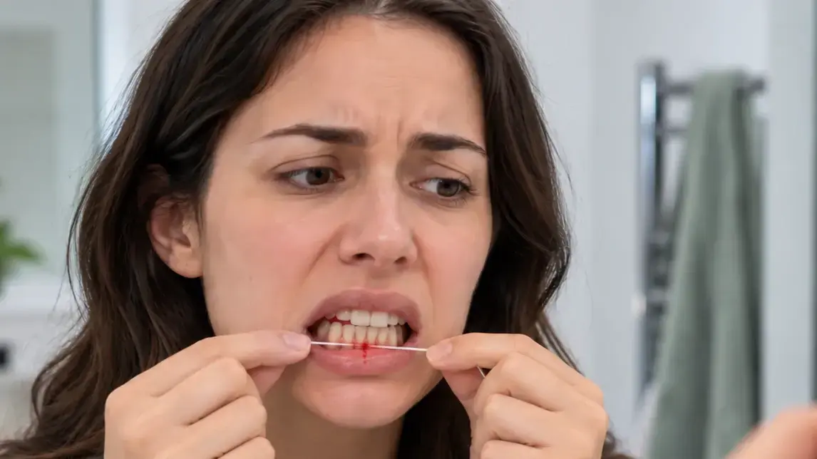 חניכיים מדממות חוט שיניים חניכיים מדממות חוט שיניים
