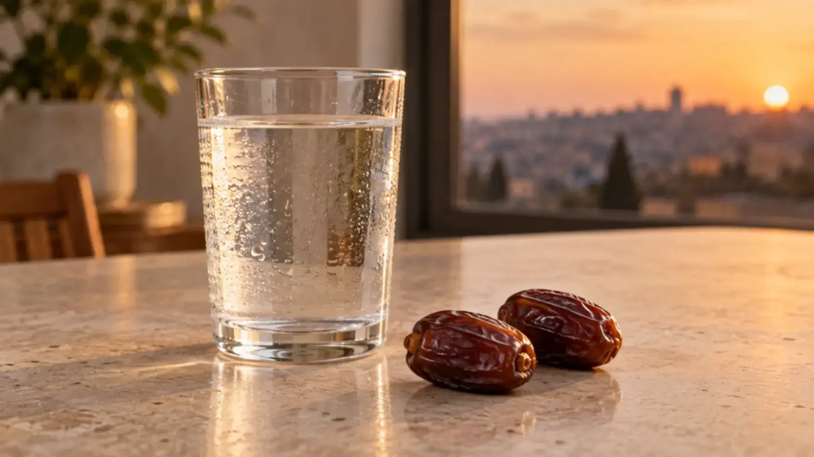 כוס מים ותמרים כוס מים ותמרים