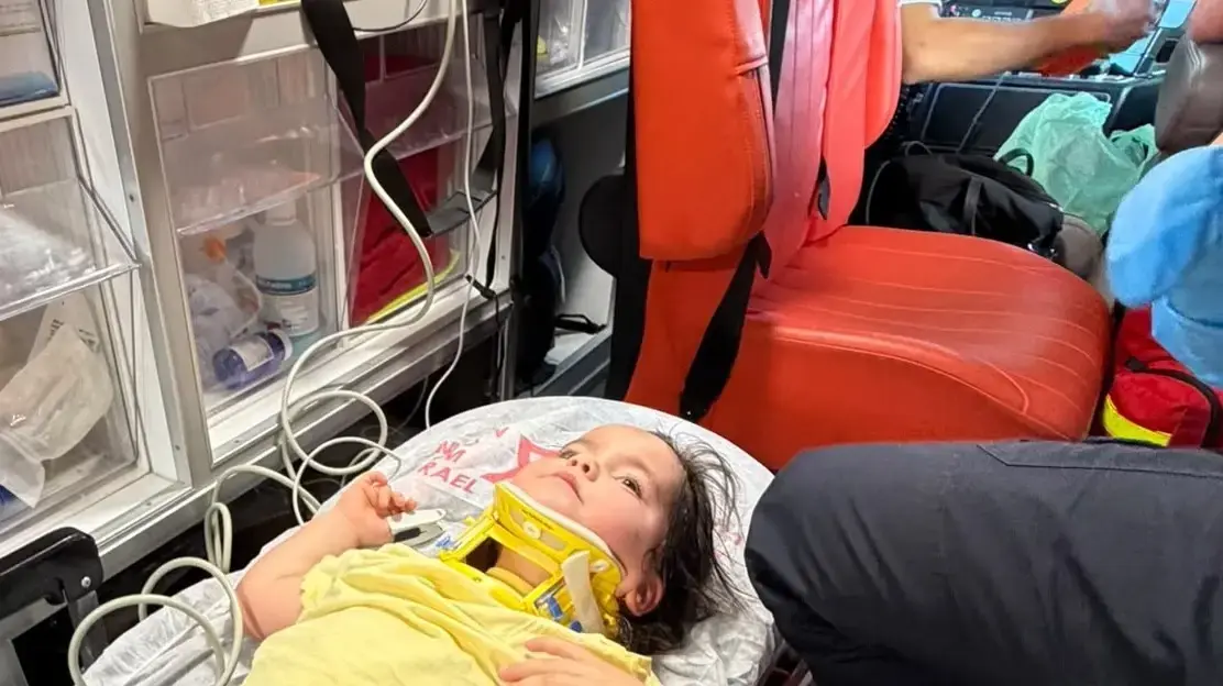 הרגעים לאחר פגיעת הקורקינט והפינוי לבית החולים