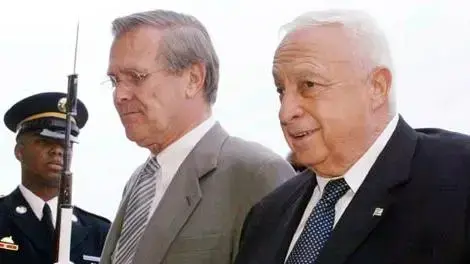 אריאל שרון ודונלד ראמספלד אריאל שרון ודונלד ראמספלד