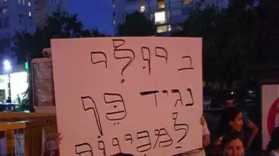 הפגנת תלמידי מכינה קדם צבאית מול בית יולי תמיר