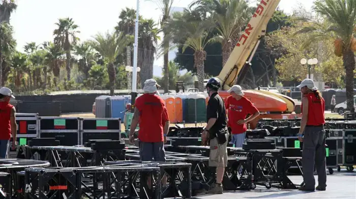 הכנות למופע של מדונה בפארק הירקון הכנות למופע של מדונה בפארק הירקון