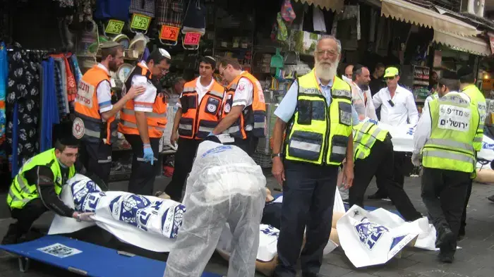 תרגיל אירוע רב נפגעים בשוק מחנה יהודה בירושלים