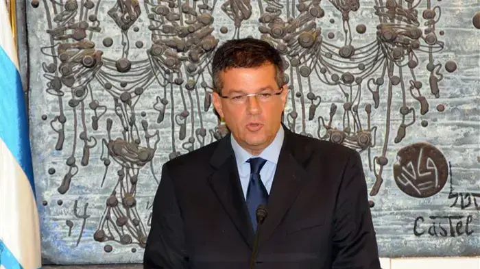 יובל רבין בטקס הממלכתי הפותח את אירועי הזכרון ליצחק רבין ז"ל, בבית הנשיא, אוקטובר 2009