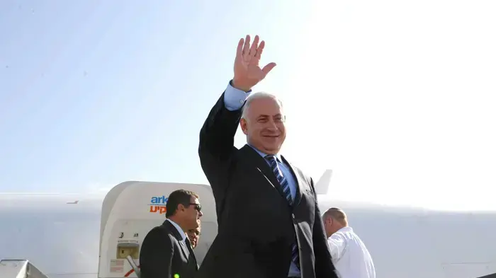 בנימין נתניהו בדרכו לארה"ב