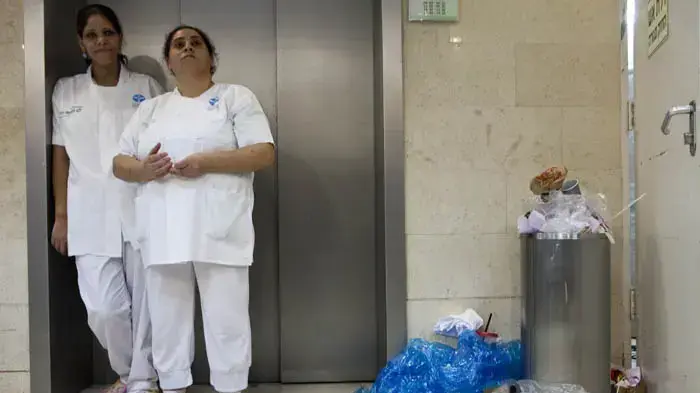שביתת עובדי המשק בבתי החולים של הכללית, תמונות משביתה בבית החולים בלינסון בפתח תקווה, נובמבר 2009 