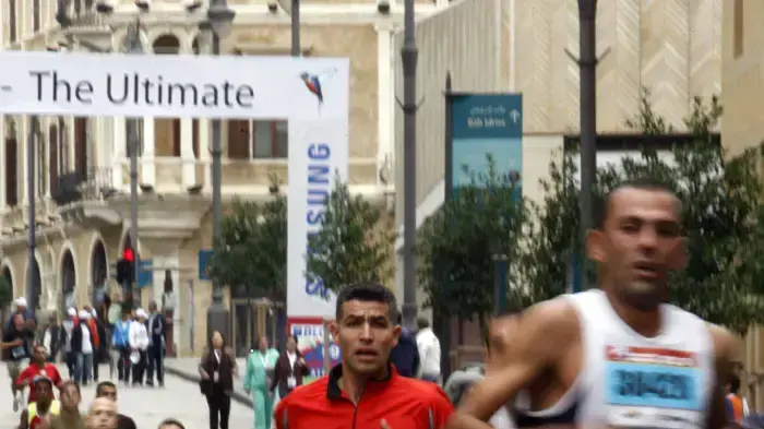 ראש ממשלת לבנון סעד אל חרירי משתתף במרתון בביירות