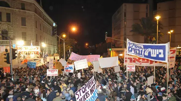 הפגנת פעילי הימין נגד ההקפאה דצמבר 2009