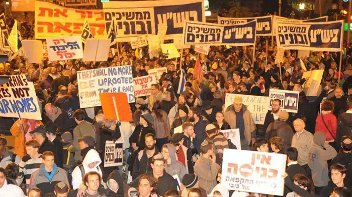 הפגנת פעילי הימין נגד ההקפאה דצמבר 2009