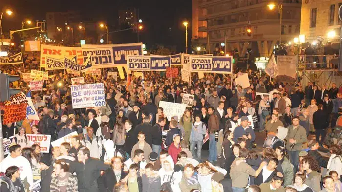 הפגנת פעילי הימין נגד ההקפאה דצמבר 2009