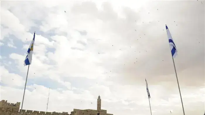 ילדי ירושלים מפריחים יונים לגלעד שליט בחומות העיר העתיקה