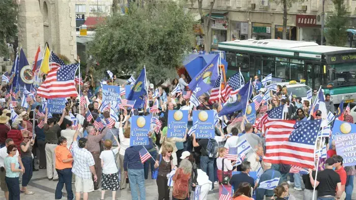 מצעד תמיכה בישראל של ארגון  Christians united for Israel מרץ 2010   