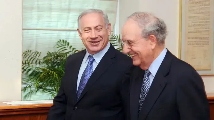 ראש הממשלה בנימין נתניהו עם השליח המיוחד של ארה"ב למזה"ת ג'ורג' מיטשל בירושלים