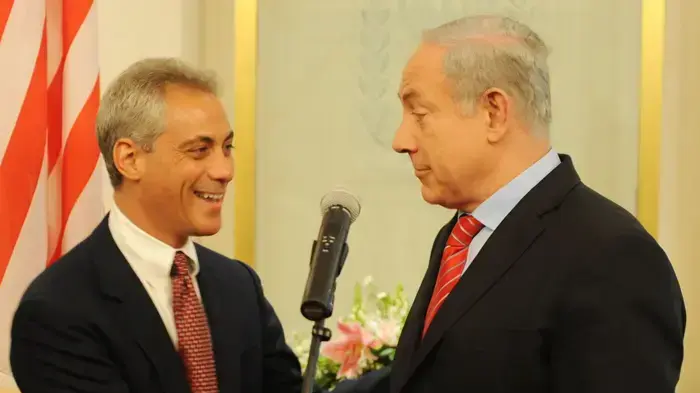 בנימין נתניהו בפגישה עם רם עמנואל מאי 2010 בנימין נתניהו בפגישה עם רם עמנואל מאי 2010