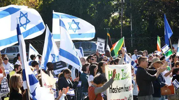מפגן התמיכה בישראל ערב המונדיאל בדרום אפריקה 