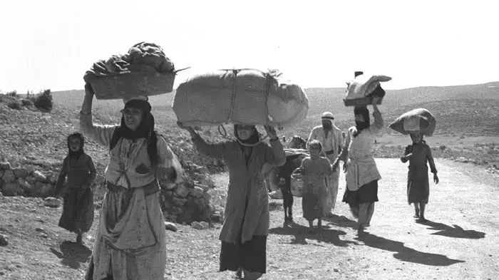פליטים ערביים בורחים מביתם בגליל בזמן מלחמת העצמאות, 1948