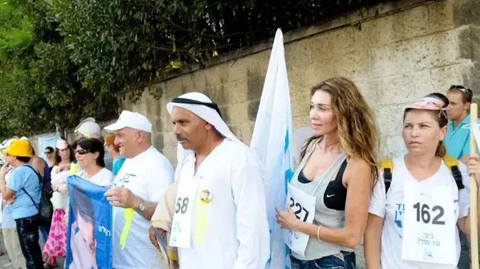 הפגנת משפחת שליט לציון יומו ה- 1500 של גלעד שליט בשבי  אוגוסט 2010 