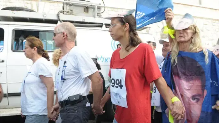 הפגנת משפחת שליט לציון יומו ה- 1500 של גלעד שליט בשבי  אוגוסט 2010 