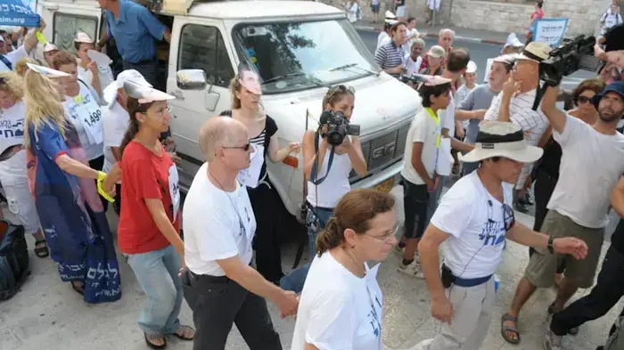 הפגנת משפחת שליט לציון יומו ה- 1500 של גלעד שליט בשבי  אוגוסט 2010 