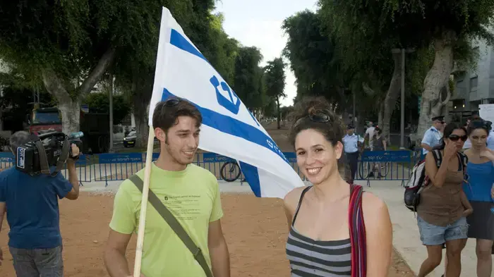 הפגנת שלום עכשיו לתמיכה בשחקני התאטרון, אוגוסט 2010