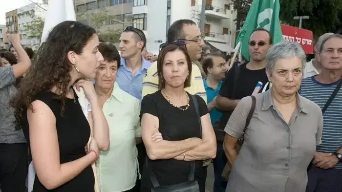 הפגנת שלום עכשיו לתמיכה בשחקני התאטרון, אוגוסט 2010
