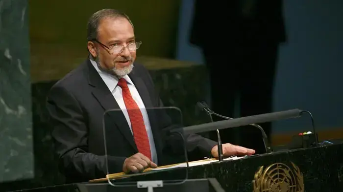 שר החוץ אביגדור ליברמן נואם בעצרת האו"ם, ספטמבר 2010