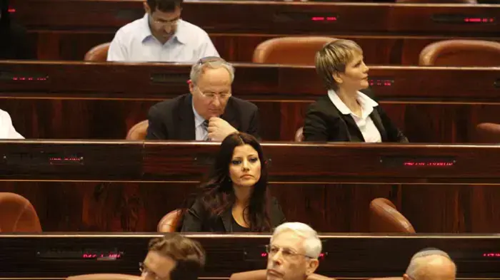אנסטסיה מיכאלי, זבולון אורלב ואורלי לוי בפתיחת מושב הכנסת, אוקטובר 2010