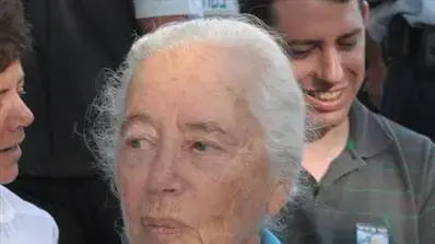 רחל רבין אחותו של יצחק רבין באזכרה בהר הרצל, אוקטובר 2010