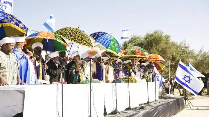 חג הסיגד של העדה האתויפית בטיילת ארמון הנציב בירושלים, נובמבר 2010