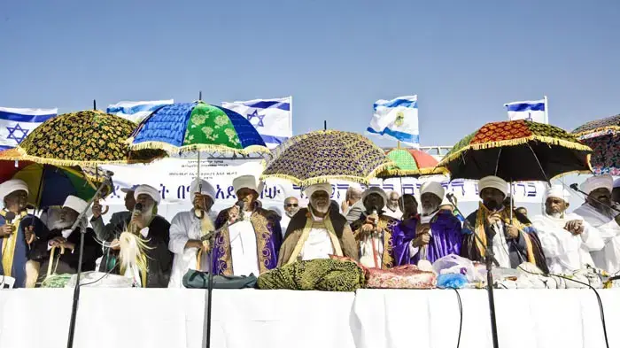 חג הסיגד של העדה האתויפית בטיילת ארמון הנציב בירושלים, נובמבר 2010