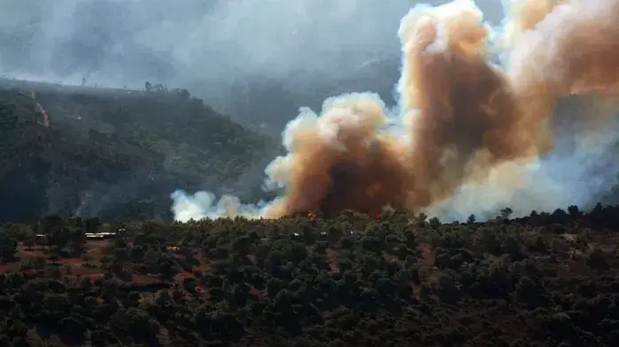 שריפה בכרמל, תצפית מגג אוניברסיטת חיפה, שישי, דצמבר 2010