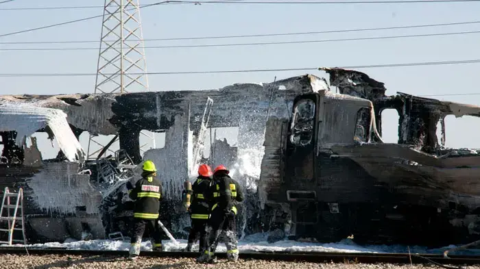 שריפה פרצה ברכבת בדרך לתל אביב, דצמבר 2010 שריפה פרצה ברכבת בדרך לתל אביב, דצמבר 2010