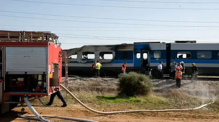 שריפה פרצה ברכבת בדרך לתל אביב, דצמבר 2010