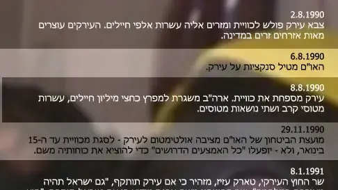 טיימליין מלחמת המפרץ