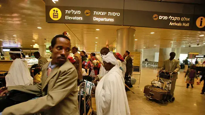 נחיתת עולים בני הפלשמורה, נתב"ג, ינואר 2011