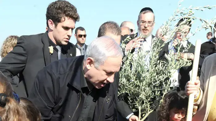 ראש הממשלה בנימין נתניהו בנטיעות טו בשבט בפארק אריאל שרון