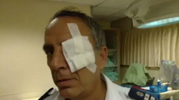 עובד מגן דוד אדום שהותקף על ידי מנכל שיבא תל השומר 20 בפברואר 2010 