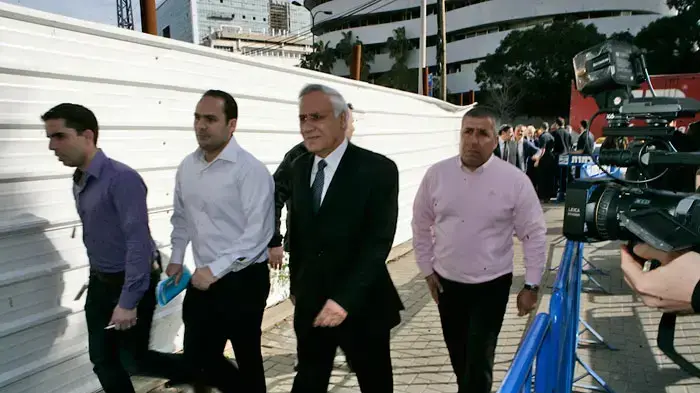 משה קצב בשלב הטיעונים לעונש במשפטו, פברואר 2011 משה קצב בשלב הטיעונים לעונש במשפטו, פברואר 2011
