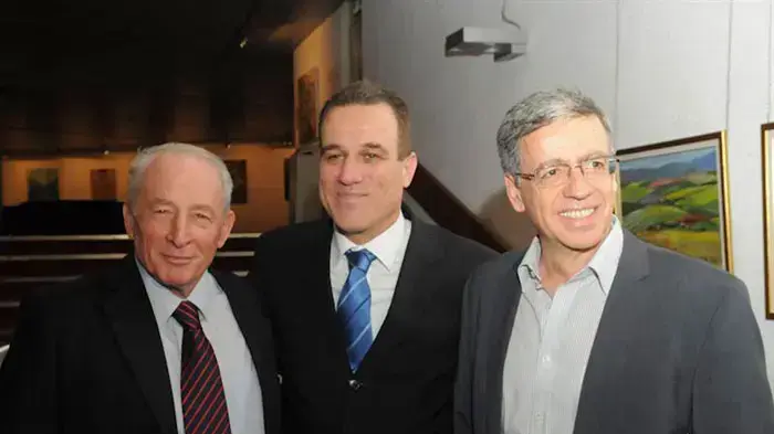 מני מזוז, יורי גיא רון ויהודה ויינשטיין בטקס לציון יובל ללשכת עורכי הדין פברואר 2011