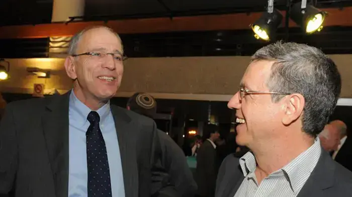 מני מזוז ומשה לדור בטקס לציון יובל ללשכת עורכי הדין, פברואר 2011