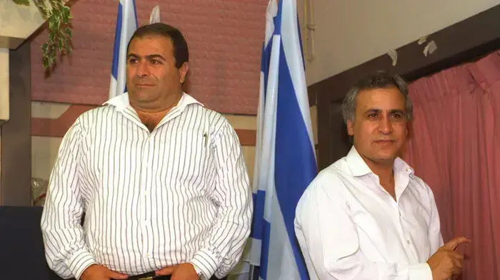 משה קצב ודוד מנע מאוכזבים מתוצאות הבחירות, יוני 1992