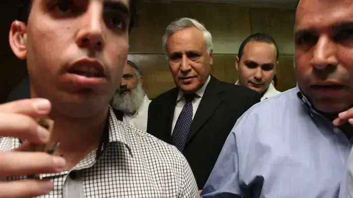 נשיא המדינה לשעבר משה קצב בהקראת גזר דינו בבית המשפט, מרץ 2011