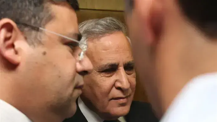 נשיא המדינה לשעבר משה קצב בהקראת גזר דינו בבית המשפט, מרץ 2011 נשיא המדינה לשעבר משה קצב בהקראת גזר דינו בבית המשפט, מרץ 2011